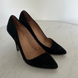 Madewell Mira Black Suede Midi Heel - Size 8.5